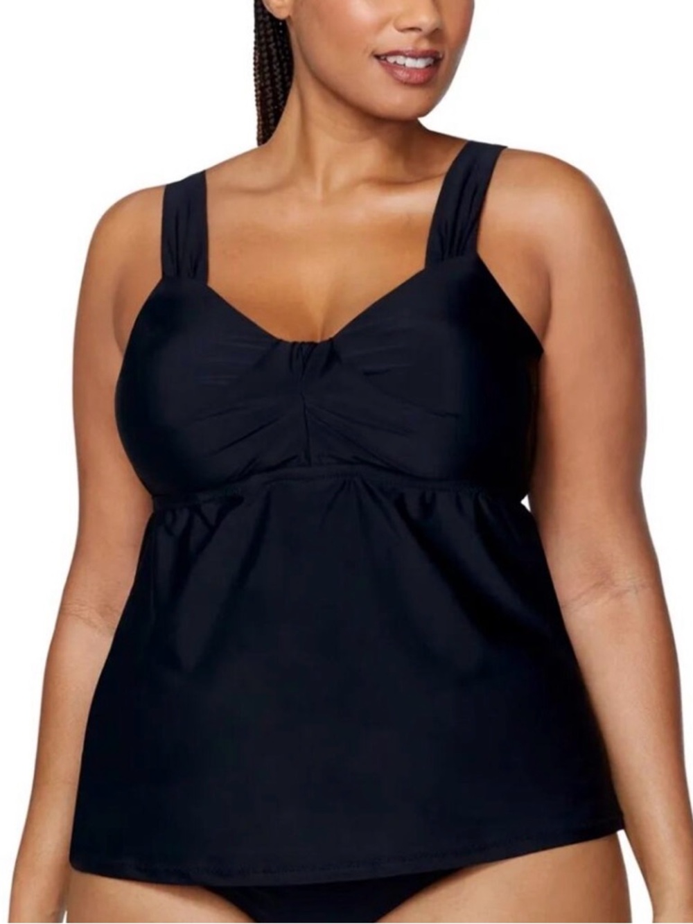 NWT Raisins Curve Women's Rimini Tankini Swimsuit Beach Top Black Plus Size 20W
